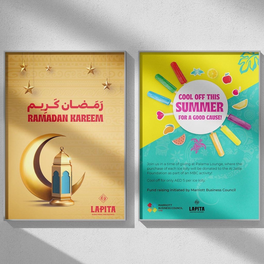 Lapita Dubai Parks and Resorts, promotional displays